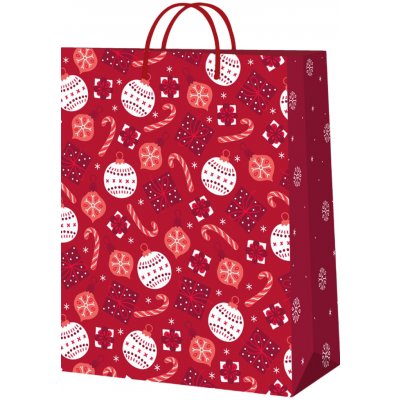 Albi Dárková taška malá - Červené vánoční motivy (17,8 × 9,8 × 22,9 cm) – Zboží Dáma