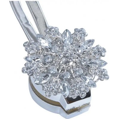 Luxusní magnetická glamour spona na záclony/závěsy s krystaly 33cm stříbrná – Zboží Mobilmania
