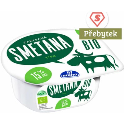 Milko Zakysaná smetana Bio 15% 175 g – Zboží Dáma