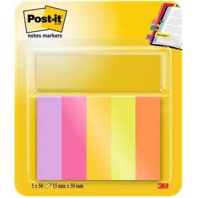 3M POSTIT Štítky, papír, 5 × 50 listů, 15 × 50 mm, 3M POST-IT, „Energetic“, různé barvy 7100259441 – Hledejceny.cz