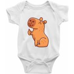 Kapybara s palcem nahoru Body kojenecké krátký rukáv bílé – Sleviste.cz