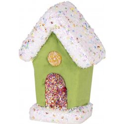 MagicHome Dekorace Candy Line domek zelený 16 cm závěsný