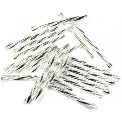 Trubičky kroucené 15 mm stříbrné – Zboží Dáma