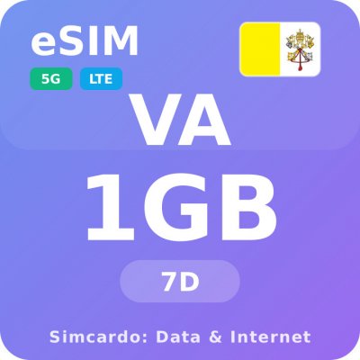Vatikán Mobilní Internet - eSIM 1GB 7 dní datová SIM karta – Hledejceny.cz