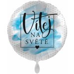 Party Deco Foliový balonek Vítej na světě Modrý CZ 43 cm – Zboží Dáma