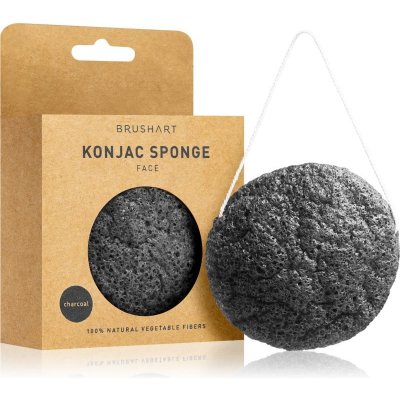 BrushArt Home Salon Konjac sponge jemná exfoliační houbička na tělo Charcoal