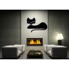 Weblux vzor s85149400 Šablona na zeď - Black cat. Silhouette čerň ilustrace kočka, rozměry 170 x 100 cm