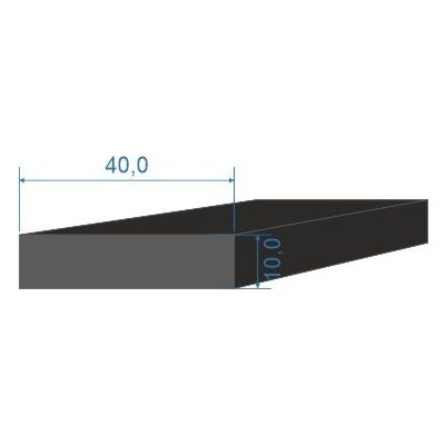 0596140 Pryžový profil 10x40mm, EPDM 70°Sh obdélníkový – Sleviste.cz