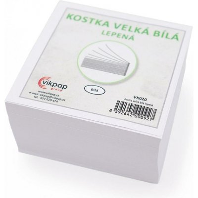 Vikpap VK020 - kostka velká, bílá, 9 × 9 × 4,5 cm, 500 listů – Hledejceny.cz