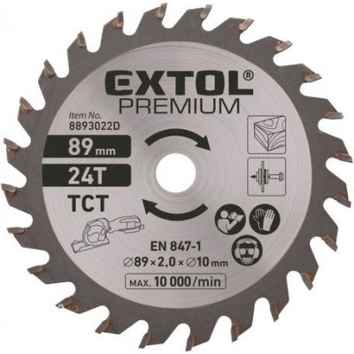 EXTOL PREMIUM kotouč pilový s SK plátky 89x2,0x10mm 24T – Hledejceny.cz