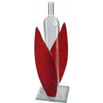 Skleněná váza na 1 květinu tulipán, červené listy – Hledejceny.cz