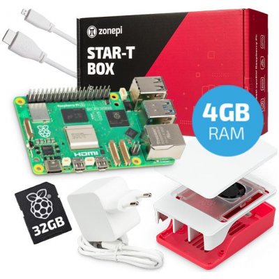 Zonepi oficiální sada s Raspberry Pi 5 (4GB RAM) + krabička + 32GB microSD + příslušenství 6507 – Zbozi.Blesk.cz