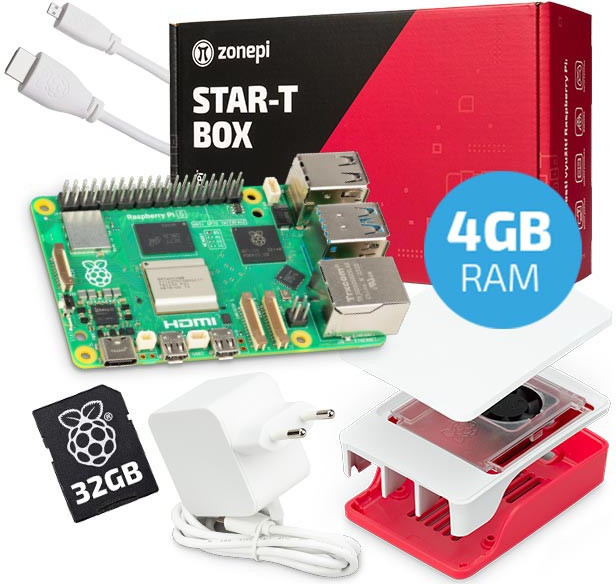 Zonepi oficiální sada s Raspberry Pi 5 (4GB RAM) + krabička + 32GB microSD + příslušenství 6507