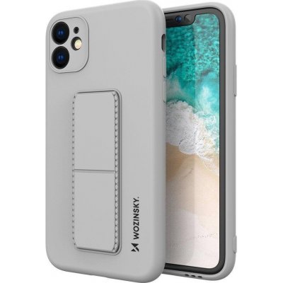 Pouzdro Wozinsky Flexibilní silikonové se stojánkem iPhone 12 Pro šedé – Zboží Mobilmania