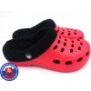 Dámské bačkory a domácí obuv FLAMEshoes dámské zateplené clogsy A-002-M červeno-černé