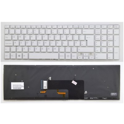 klávesnice Sony Vaio SVF152C29M SVF15NE2E SVF152A29M SVF15A1M2ES bílá UK no frame podsvit