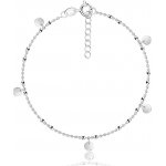 Šperky eshop Náramek na kotník ze stříbra ploché kruhy hladké korálky R48.16 – Hledejceny.cz