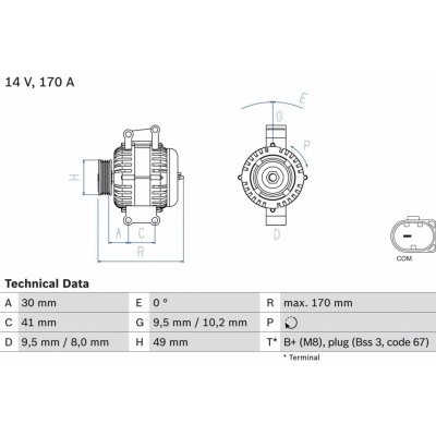 generátor BOSCH 0 986 082 480 – Zboží Mobilmania
