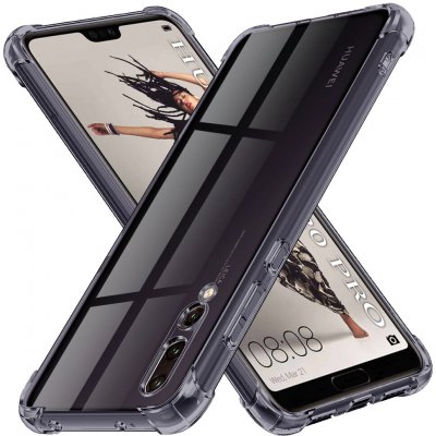 Techsuit – Shockproof Clear Silicone průhledný odolný silikonový kryt na Huawei P20 Pro – kouřově černý – Zboží Živě