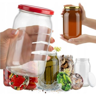Bimberek Skleněná zavařovací sklenice na zavařování se šroubovacím uzávěrem fi 82 900 ml x 48 ks – Zboží Dáma