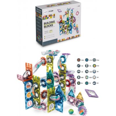 Mamido Magnetická stavebnice kuličková dráha 172 dílů MT1587 – Zboží Živě