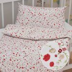 Biante Dětské bavlněné povlečení Sandra SA-719 Červeno-béžové drobné květiny na bílém 90 x 140 cm 50 x 70 cm – Zboží Dáma