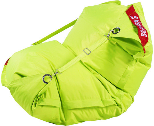 BeanBag Sedací pytel 189x140 comfort s popruhy fluo limet