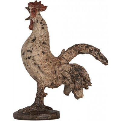 Béžová antik dekorace kokrhající kohout Rooster antique 26*13*33 cm – Hledejceny.cz