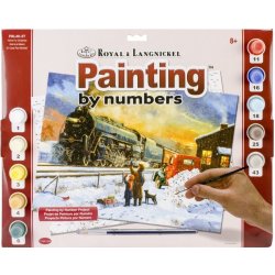 Royal Langnickel Malování podle čísel Parní vlak v zimě