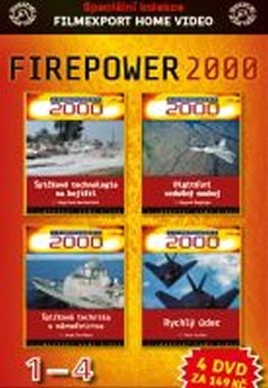 Firepower 2000 1-4: špičkové technologie na bojišti + digitální vzdušný souboj + špičková technika u námořnictva + rychlý úder, 4 pošetka DVD