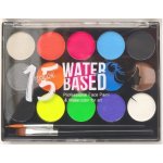 Norimpex barvy na obličej 15 barev 2 štětce neonové barvy – Sleviste.cz