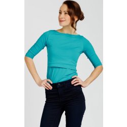 CityZen dámské bavlněné kojicí triko tyrkysové s elastanem