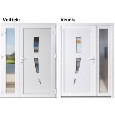 Soft Dvoukřídlé vchodové 123+Sklo Nisip Bílá/bílá pravé 130 x 200 cm – Hledejceny.cz