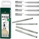 Faber-Castell 6700 Popisovač Ecco Pigment sada černé, sudé hroty 4 ks – Zboží Mobilmania