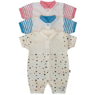 Baby Service Bavlněné body kraťasy Hvězdy a pruhy Růžová – Zboží Dáma