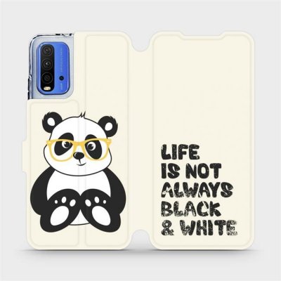 Pouzdro Mobiwear parádní flip Xiaomi Redmi 9T - M041S Panda - life is not always black and white