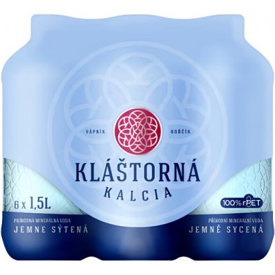 Kláštorná Kalcia Přírodní minerální jemně sycená 6 x 1,5 l – Sleviste.cz