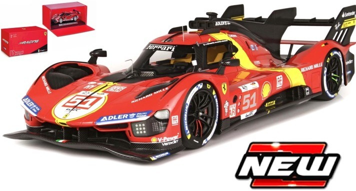 BBurago Model Ferrari 499P NR.51 Le Mans 2023 Winner 1:43