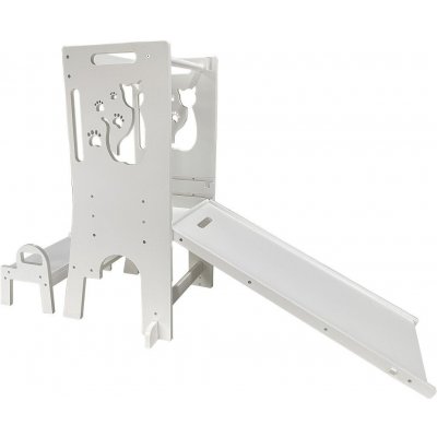 Piccolino multifunkční učící věž montessori kočka se skluzavkou a tabulí – Sleviste.cz