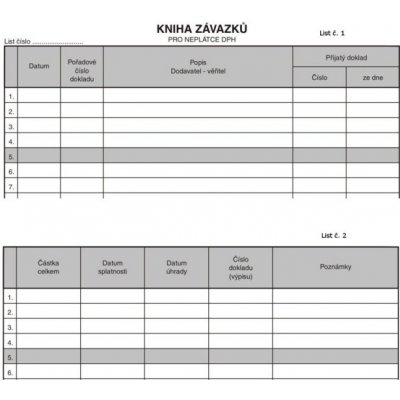 Asopol 010300 Kniha závazků přijatých faktur pro neplátce DPH A4 – Hledejceny.cz