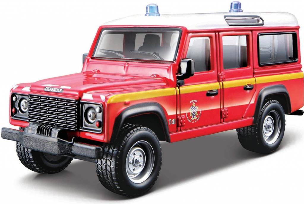 Bburago Land Rover Defender 110 policie bílá 1:50