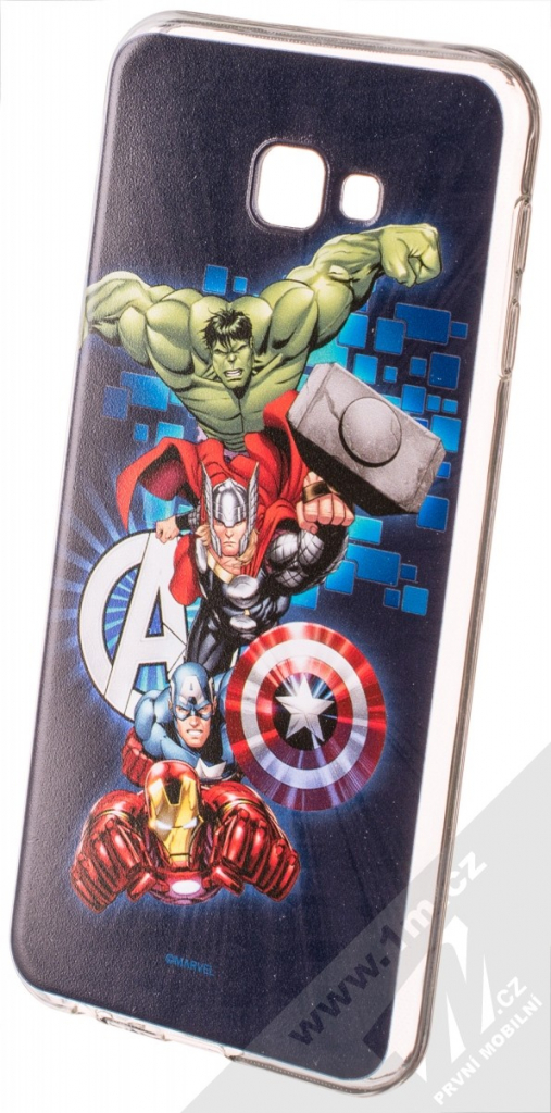 Pouzdro Marvel Avengers 001 TPU ochranné silikonové s motivem Samsung Galaxy J4 Plus 2018 tmavě modré