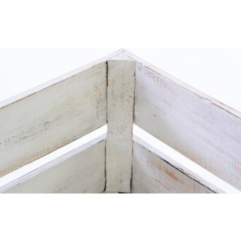 VINTAGE DIVERO Dřevěná bedýnka bílá - 51 x 36 x 23 cm