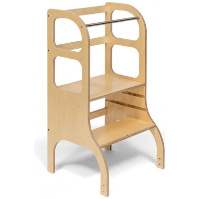 STEP UP Montessori učící věž s nastavitelnou výškou přírodní – Sleviste.cz