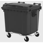 PlastikGogić Naodpad Plastový kontejner 1 100 l plochý černý s nožním pedálem – Sleviste.cz