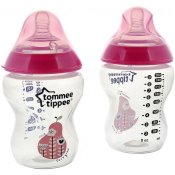 Tommee Tippee láhev s obrázky C2N 2ks me růžová 260ml