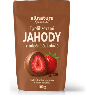 Allnature Mrazem sušené jahody v mléčné čokoládě 100 g – Sleviste.cz