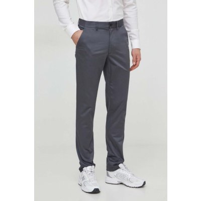 Calvin Klein kalhoty pánské šedá ve střihu chinos