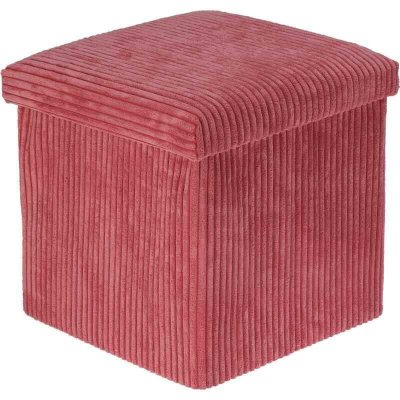 Homestyling Taburet s úložným prostorem 38 x 38 x 38 cm růžová – Zboží Dáma