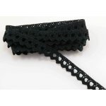 Bavlněná paličkovaná krajka - s obloučky - černá - šířka 1 cm – Hledejceny.cz